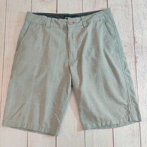 O'Neill plaid flat front chino shorts sz 30